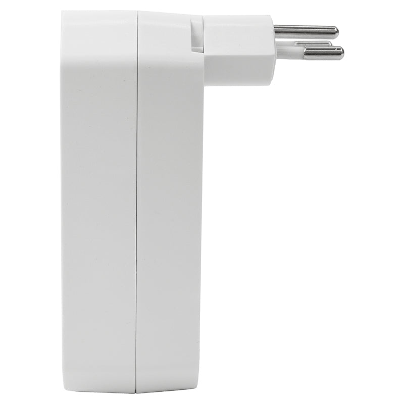 Steffen Steckdosenleiste, 4×T13, 1×USB-C, Stecker T12 (abgewinkelt), 320° drehbar – weiss