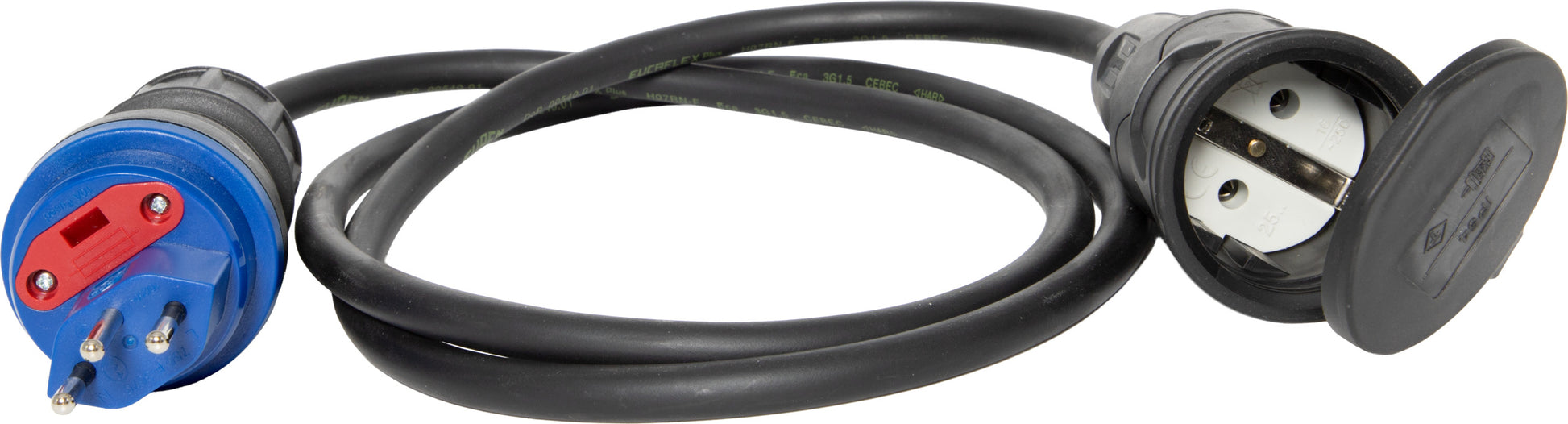 Brennenstuhl Verlängerungskabel – T13–Schuko, 1,5 m, IP44, Aussen, 3×1,5 mm², Schwarz