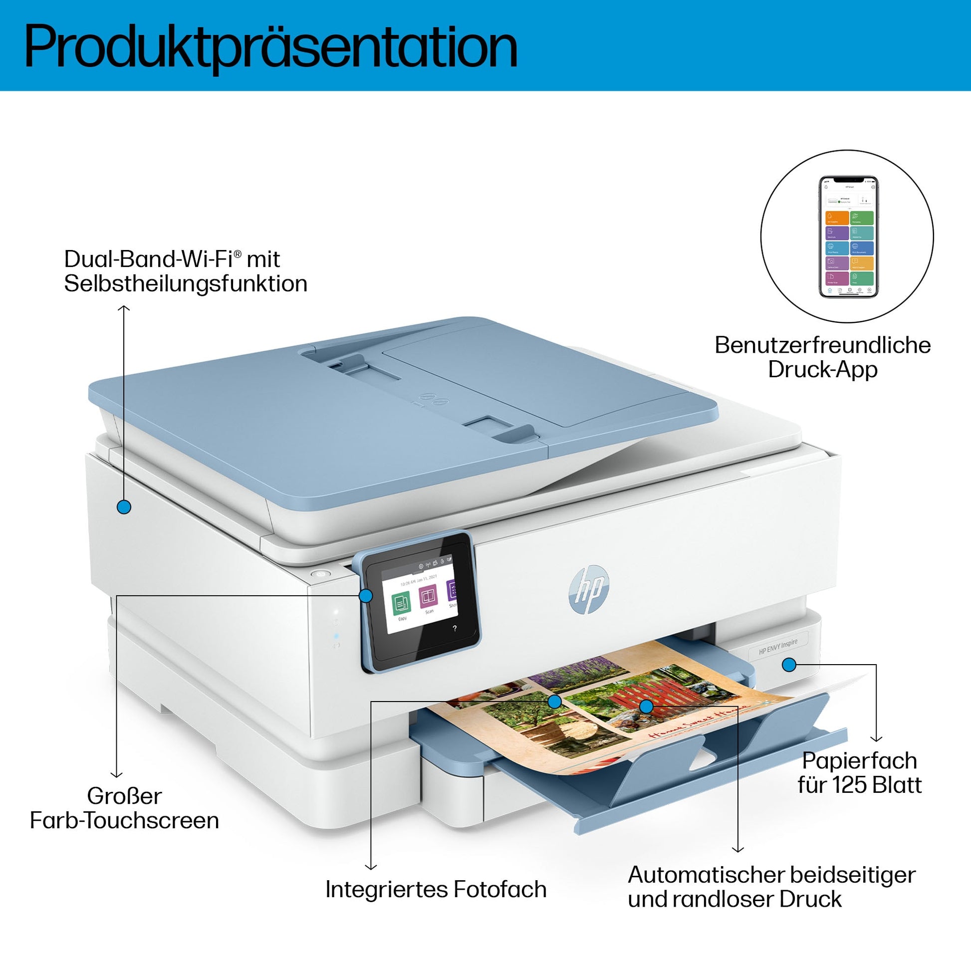 HP Envy Inspire 7921E – All-in-One, A4, Wi-Fi, 15 Seiten/min