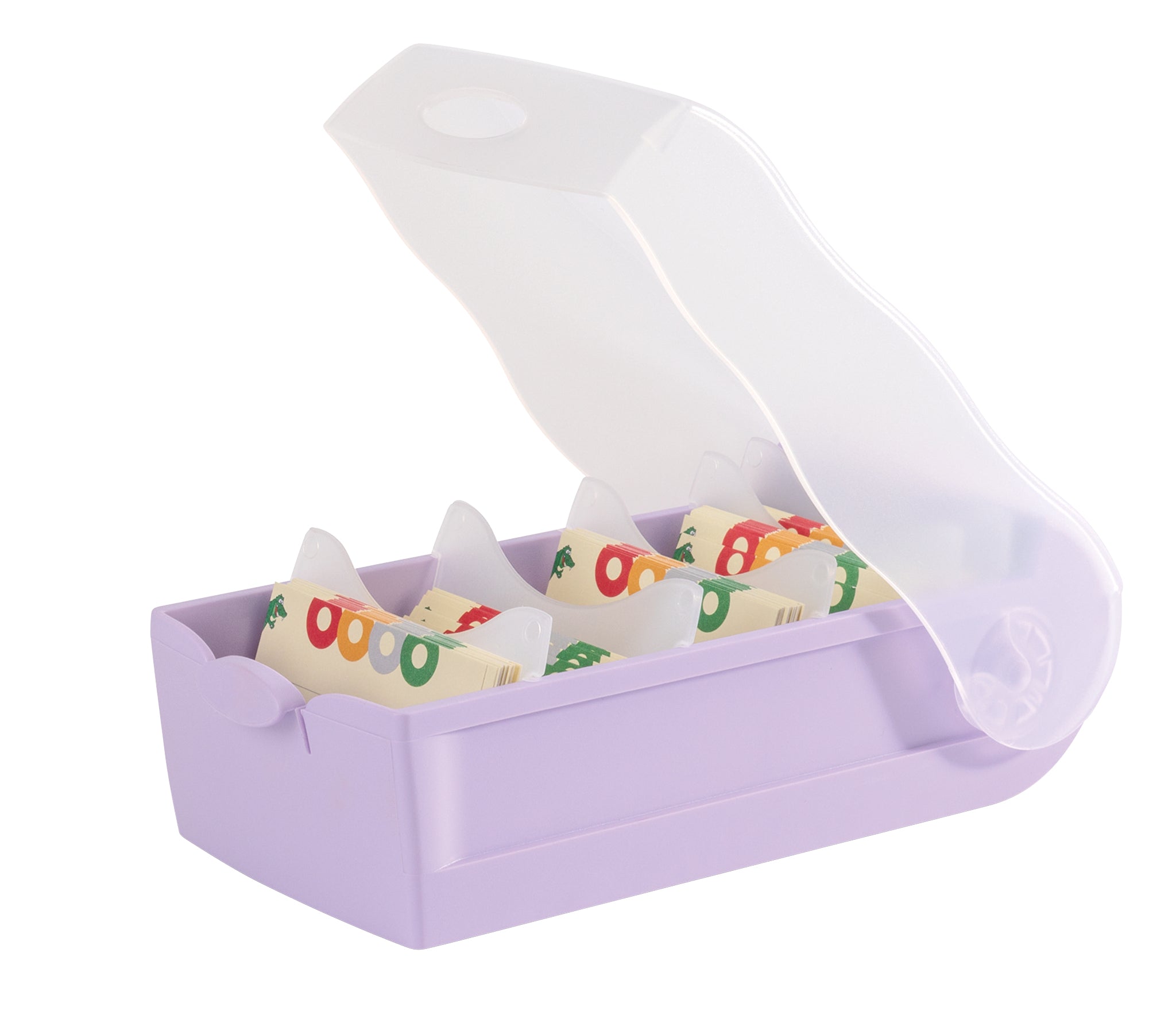 HAN Karteikasten Croco – für A7 quer – mit Deckel, für 900 Karten, Polypropylen (PP), lila, inkl. 100 Karten