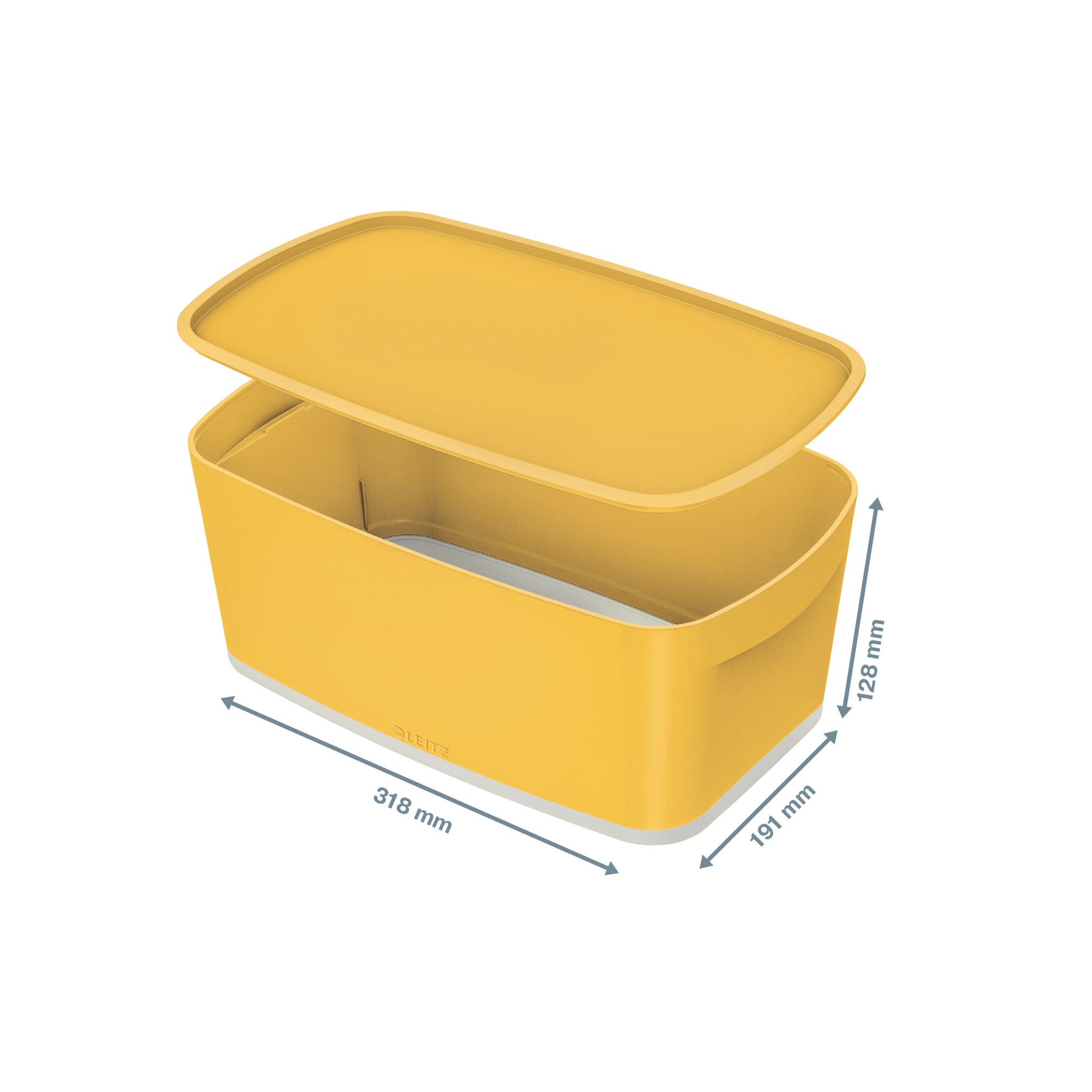 Leitz Aufbewahrungsbox – 5 l, mit Deckel, Gelb, Polystyrol (PS), B 318 × H 128 × T 191 mm