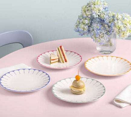 Villeroy & Boch Fleur Cassis Speiseteller – Porzellan, Pink, 6 Stück
