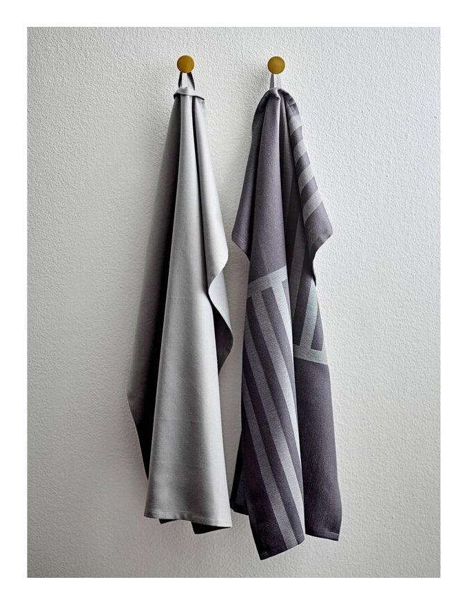 Södahl Geschirrtuch Reflection – Grau – 50 × 70 cm – Baumwolle – 2er-Set