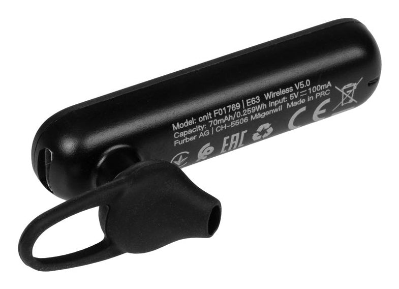 ONIT F01769 True Wireless Ohrbügel – Mono, BT 5.0, Schwarz
