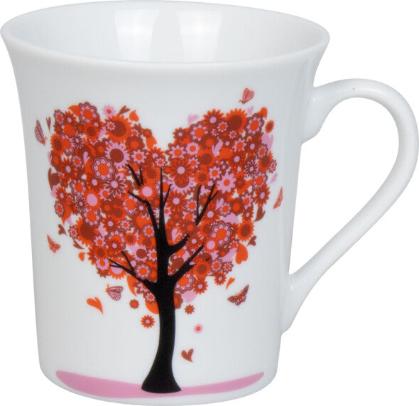 Könitz Porzellan Könitz Becher Love Grows – 410 ml, Ø 9,8 cm, H 10,5 cm, Porzellan, Weiss, spülmaschinenfest