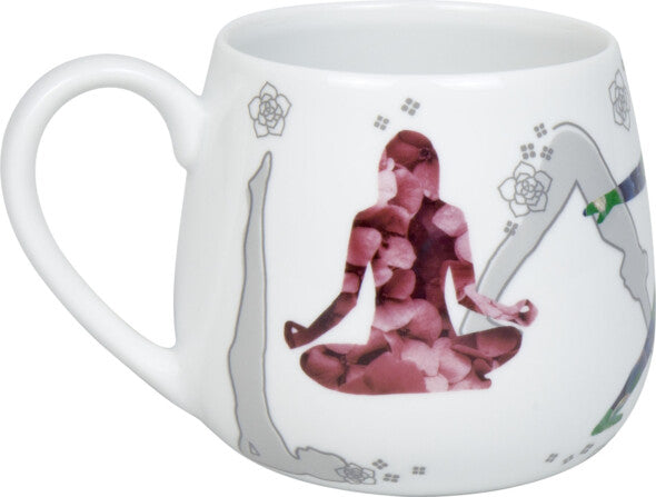 Könitz Porzellan Könitz Teetasse Tea for you Yoga – 400 ml, Ø 8,1 cm, H 9,1 cm, Porzellan, Weiss, mit Deckel, mit Filter