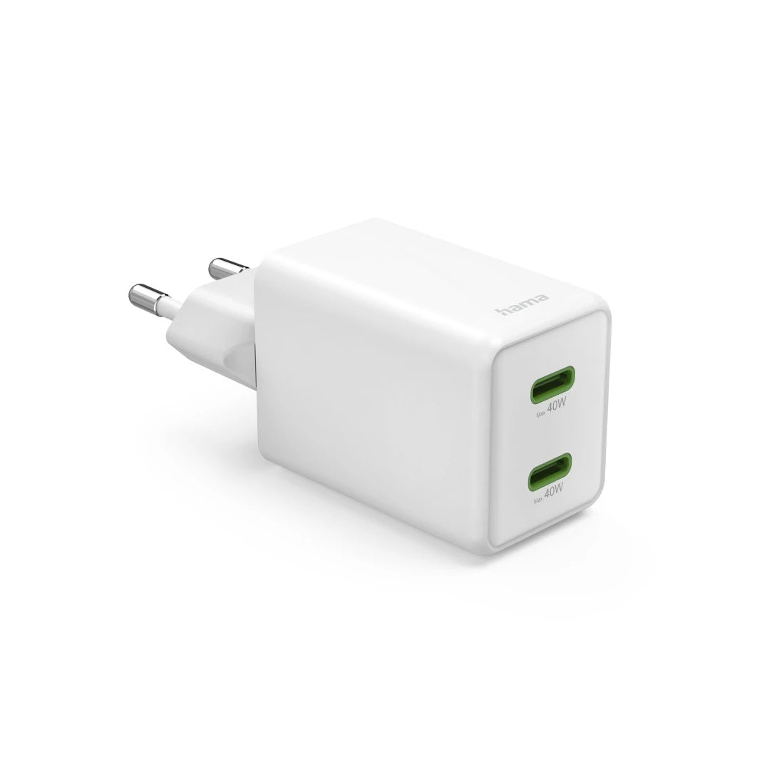 Hama 00201989 USB-Ladegerät 40 W – USB-C×2 – PD, QC 3.0, GaN – Weiss