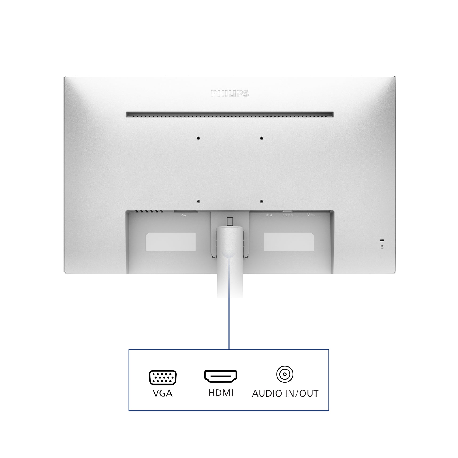 Philips 241V8AW/00 – Monitor, 23,8", 1920 × 1080 (Full HD), IPS, 75 Hz, 250 cd/m², VESA 100 × 100, Weiss