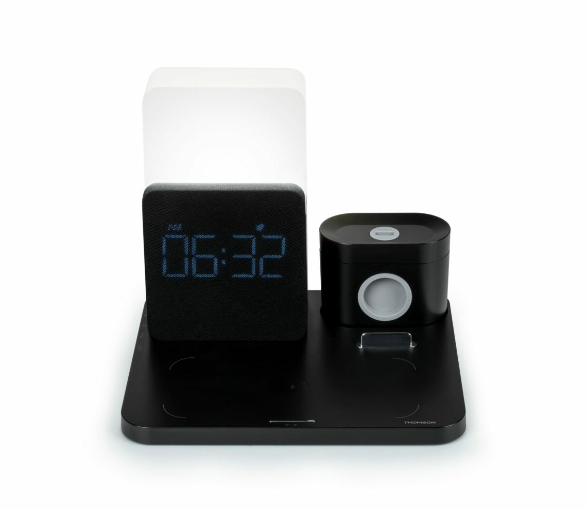 Thomson CL800I Ladepad – Qi – 10 W – für Smartphone/Apple Watch/kabellose Kopfhörer – Schwarz