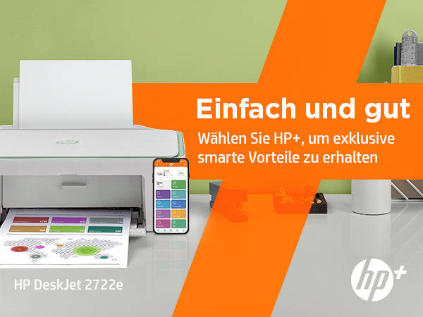 HP DeskJet 2722e 6-Farbtintenstrahl-Multifunktionsdrucker, A4, 3-in-1, Duplex, WLAN, AirPrint, Mopria