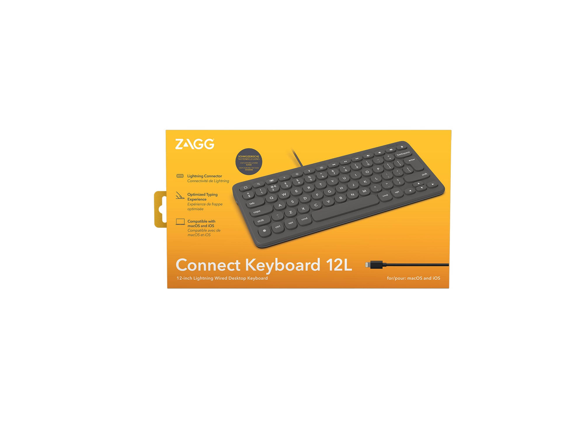 ZAGG Connect Tastatur – Tastatur, CH-Layout (DE-CH), Dunkelgrau