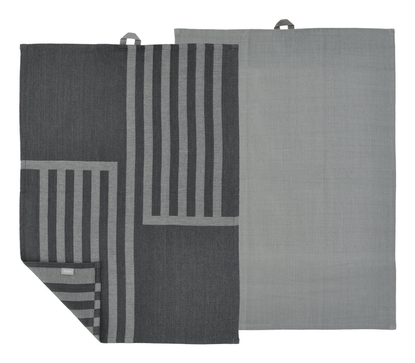 Södahl Geschirrtuch Reflection – Grau – 50 × 70 cm – Baumwolle – 2er-Set