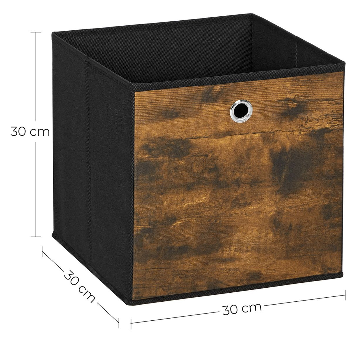 Songmics Aufbewahrungsbox quadratisch – Textil – schwarz – 6-teiliges Set – 300 × 300 × 300 mm