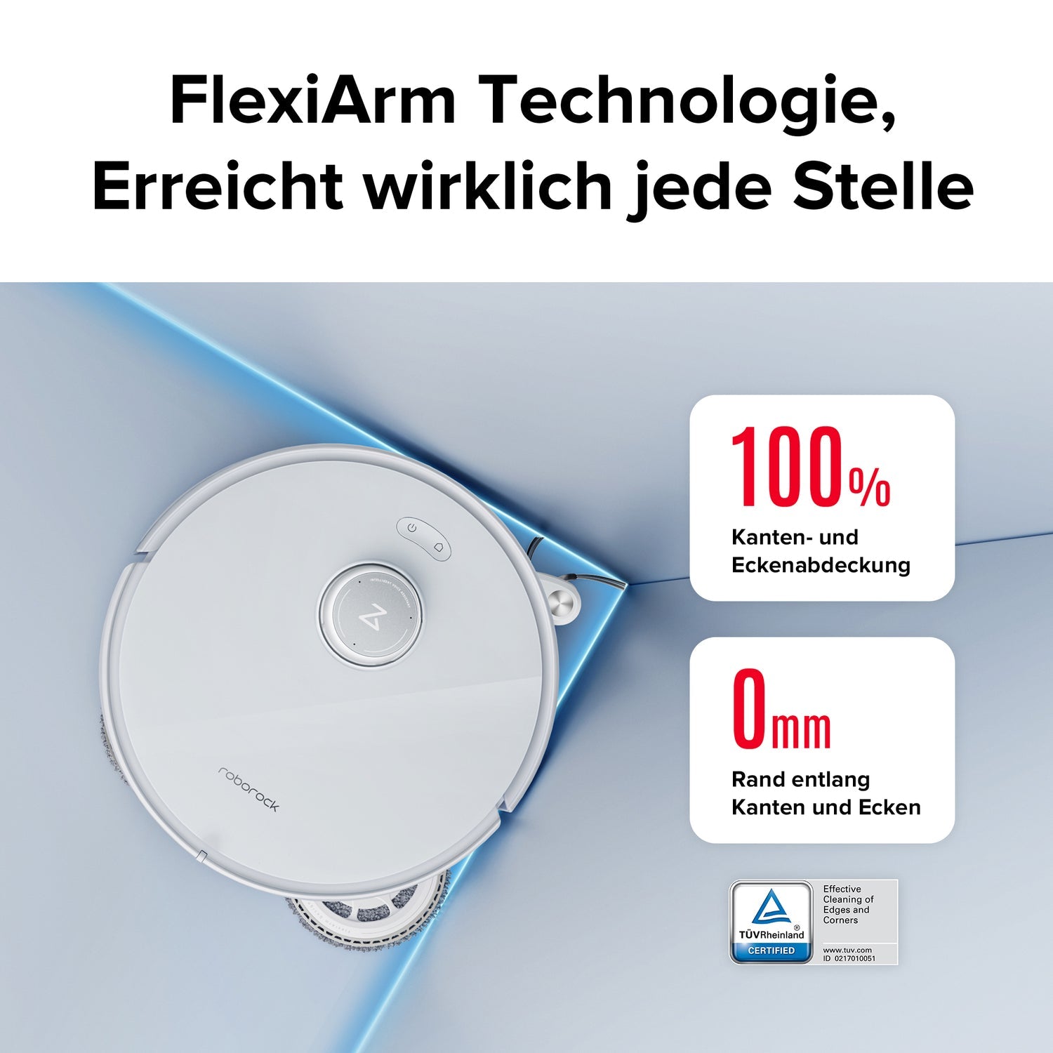 Roborock Saugroboter Qrevo Curv 5A1 – Max. Laufzeit 190 min, 2,7 l, Akkubetrieb, 34,7 × 35,2 × 10,3 cm