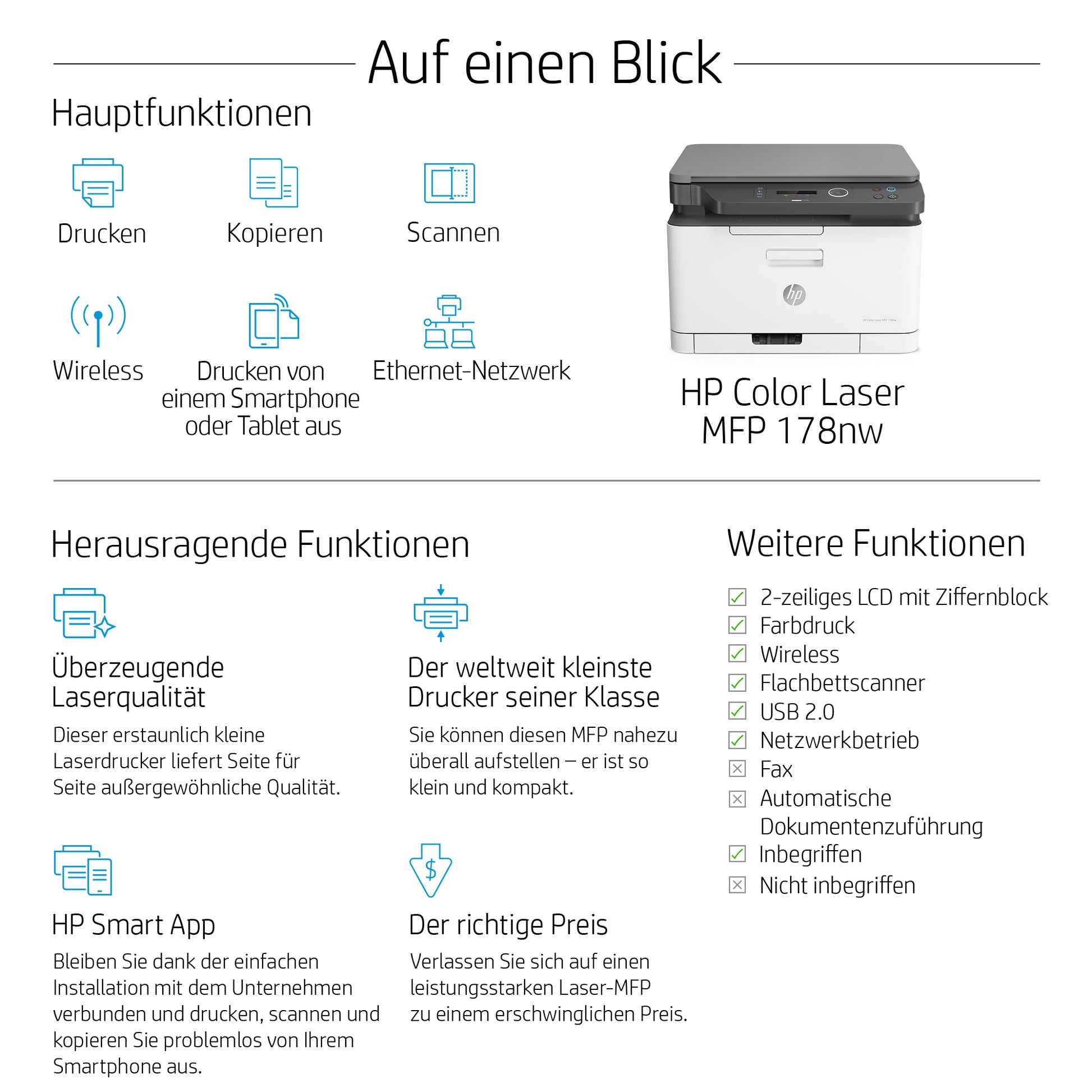 HP 178NW – Farbiger Laser-MFP
