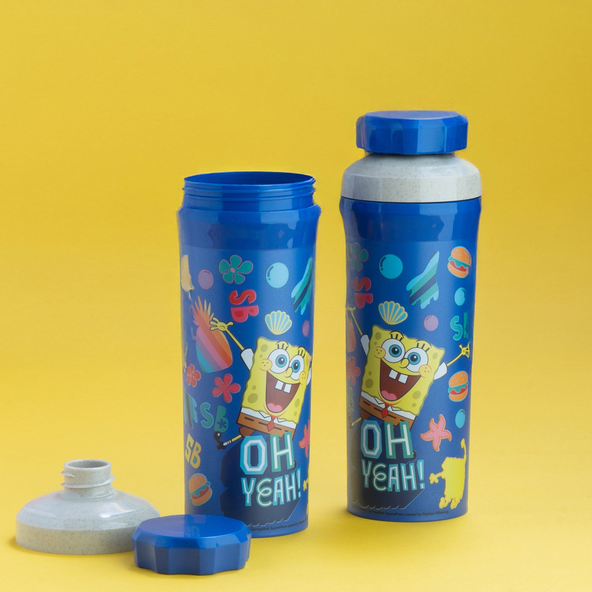 Koziol OLLI Kindertrinkflasche 500 ml – Kunststoff, Schraubdeckel, SpongeBob