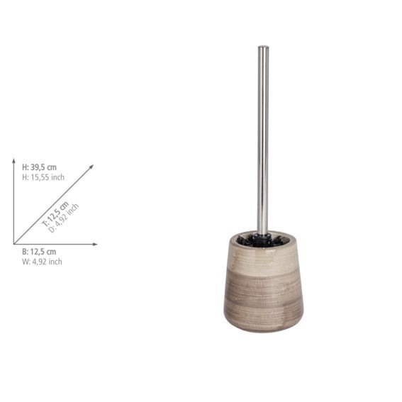 Wenko – WC-Bürstenset – Keramik, Braun, H 39,5 cm, Ø 7,5 cm