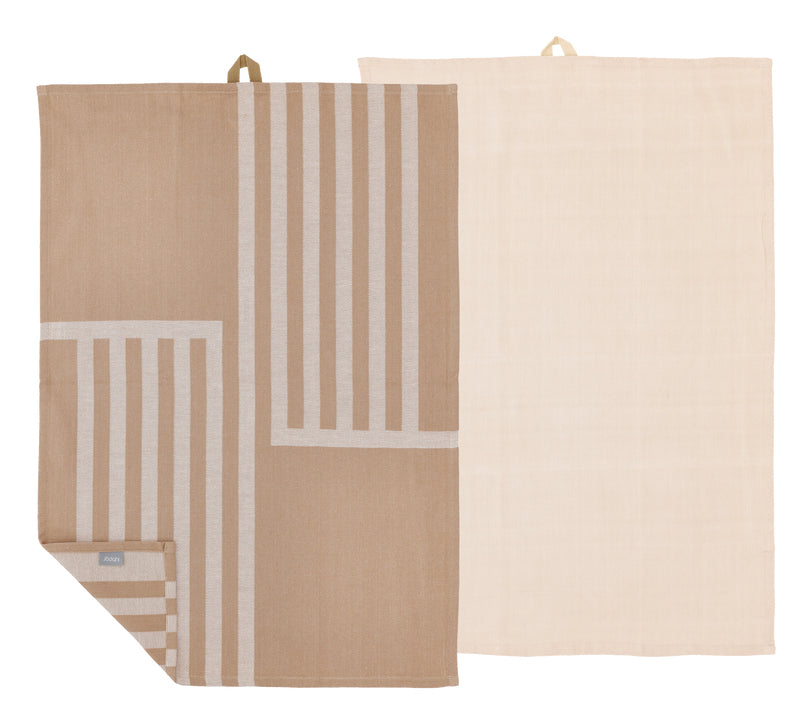 Södahl Geschirrtücher 2er-Set, 50 × 70 cm, Baumwolle, Taupe