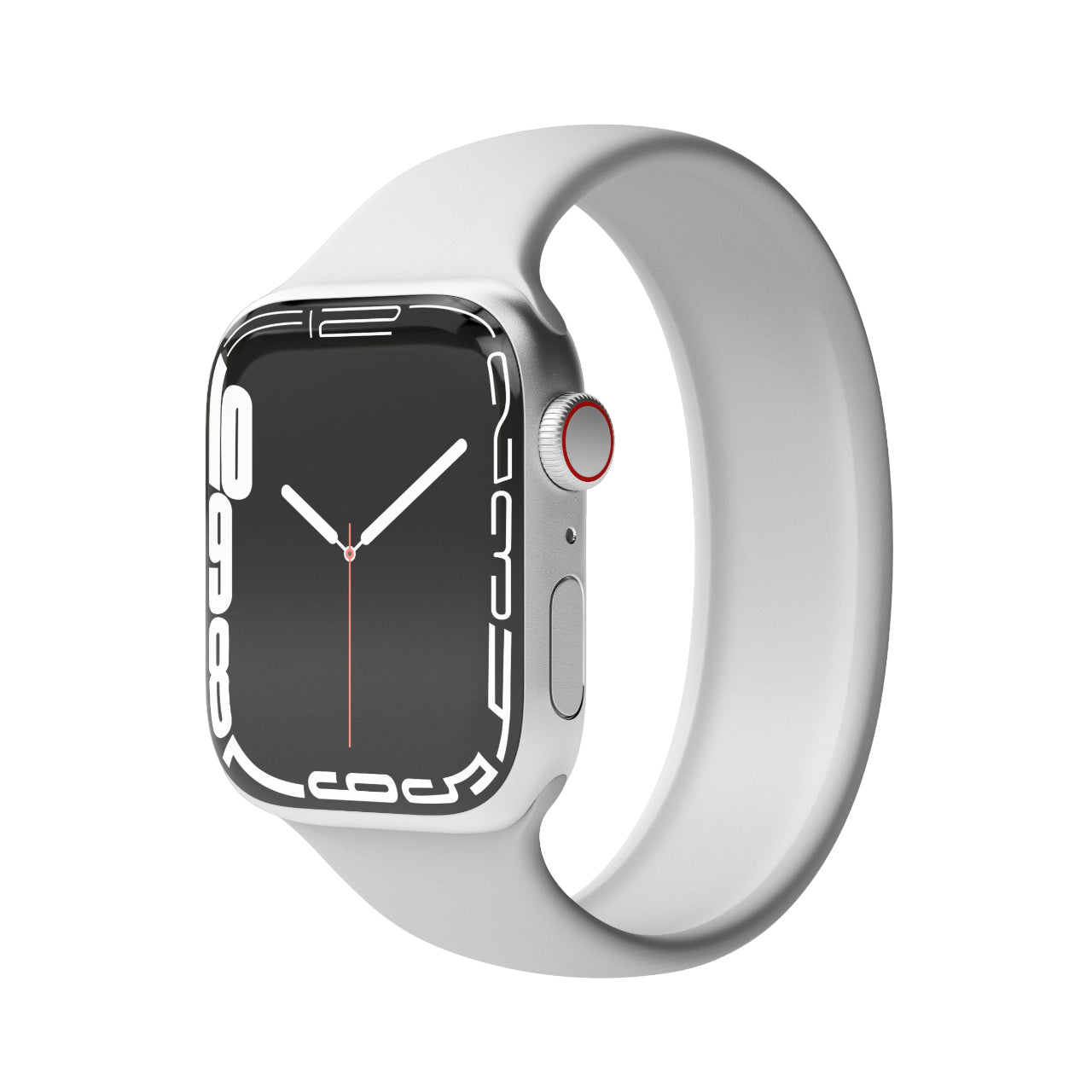 Vonmählen Solo Loop 1 – Armband – für Apple Watch 38 mm / 40 mm / 41 mm, Hellgrau, Grösse S, Silikon