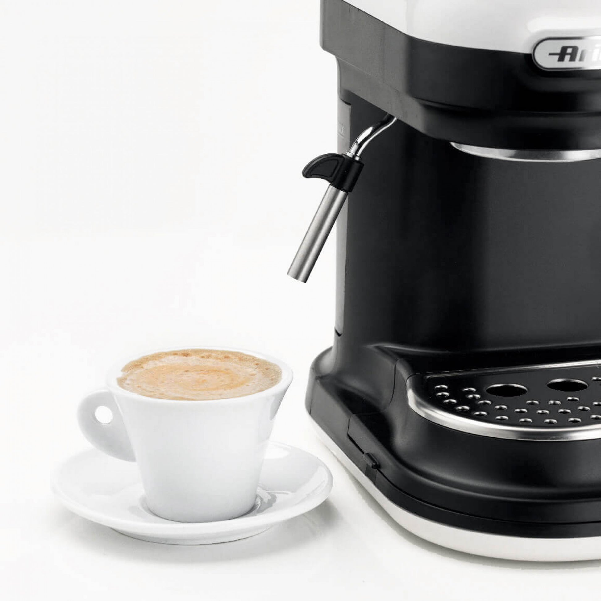 Ariete Espressomaschine ARI-1318-MOD-WH – 0,8 l, Mahlwerk & Milchaufschäumer, 1080 W – Weiss