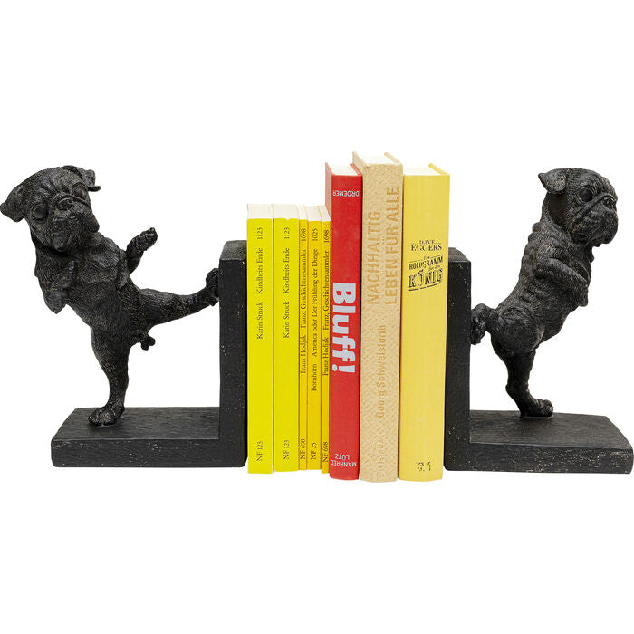 KARE Buchstütze – 32 × 12,5 × 20,5 cm – Polyresin, schwarz, 2-teilig