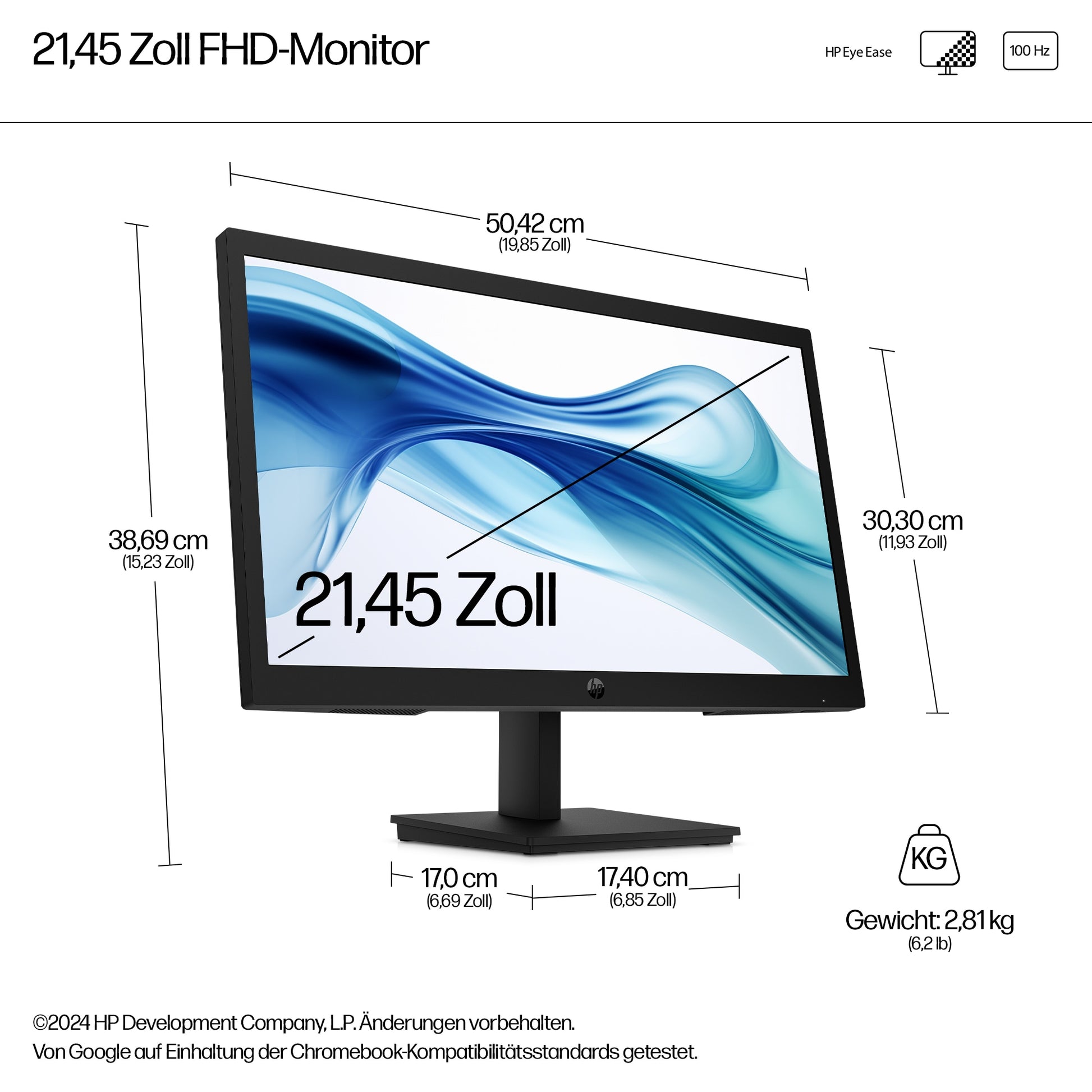 HP Series 3 Pro 322Pv – Monitor, 21,5", 1920 × 1080 (Full HD), LCD