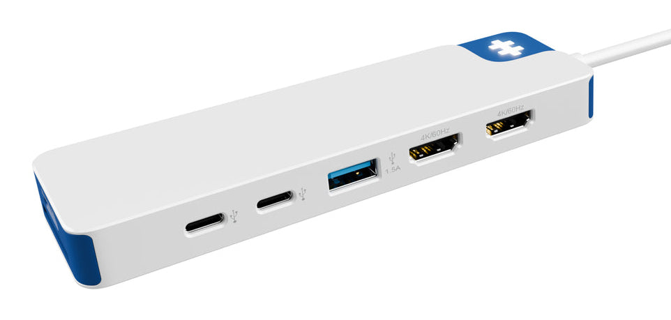 Targus HyperDrive Flex Multiport-Adapter – USB-C, 1× HDMI, 5× USB-A, 100 W PD, microSD, für Windows/Mac