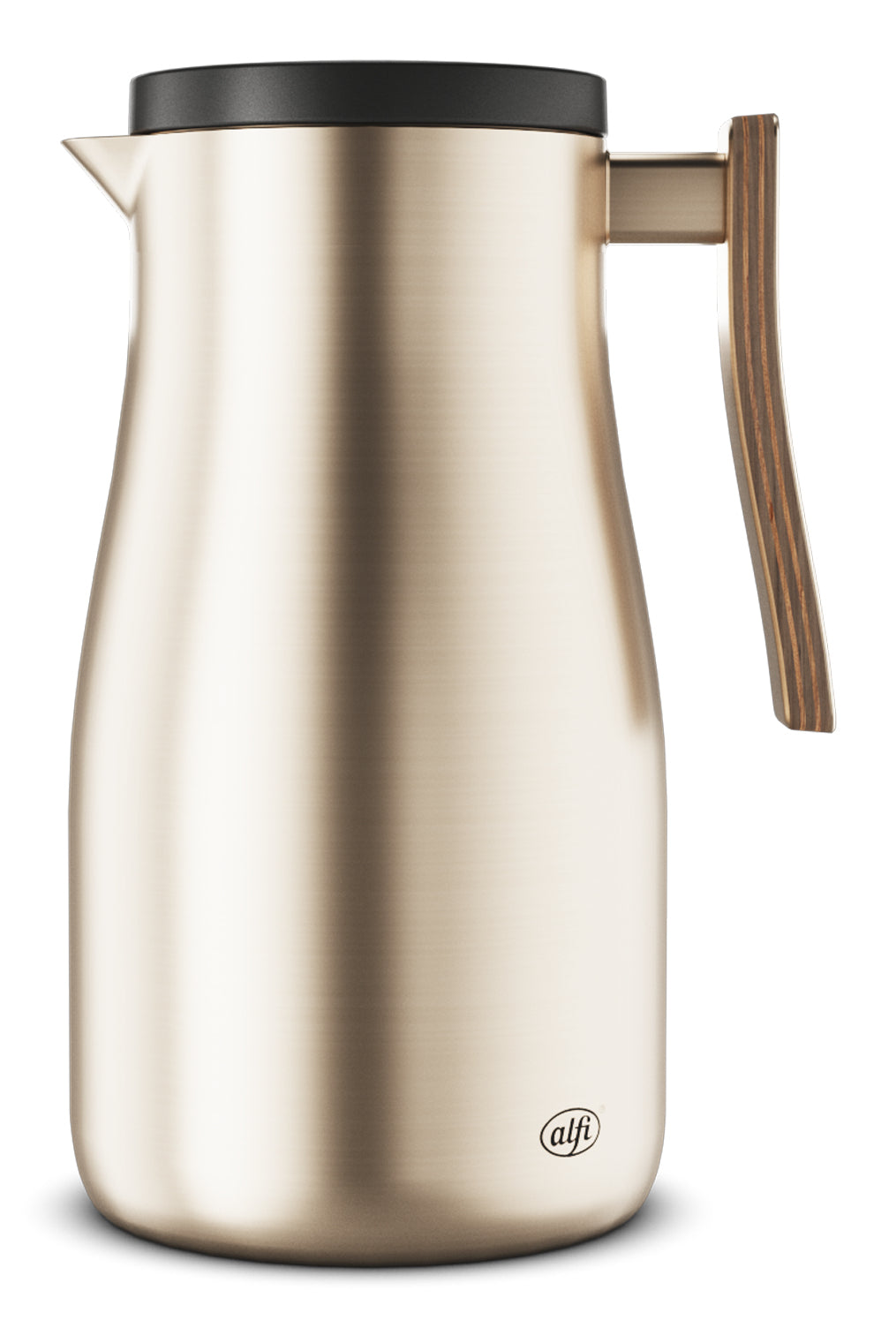 Alfi Thermoskanne – 1,0 l, Ø 6,4 cm, H 22,4 cm, Edelstahl, Gold, mit Deckel, vakuumisoliert, BPA-frei