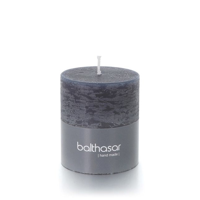 Balthasar Zylinderkerze – Ø 7 × 8 cm – 35 h – Paraffin, grau