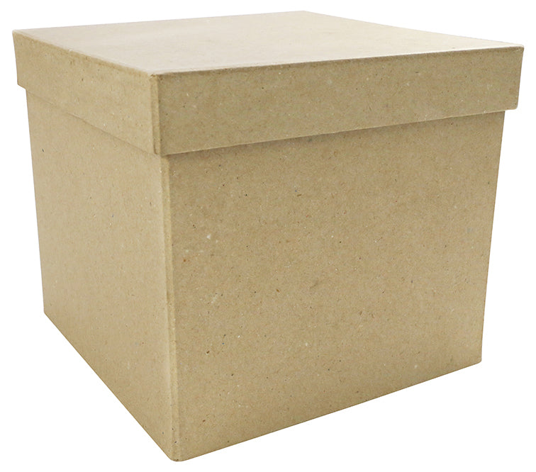 Décopatch Pappschachtel, quadratisch – 160 × 140 × 160 mm – Braun