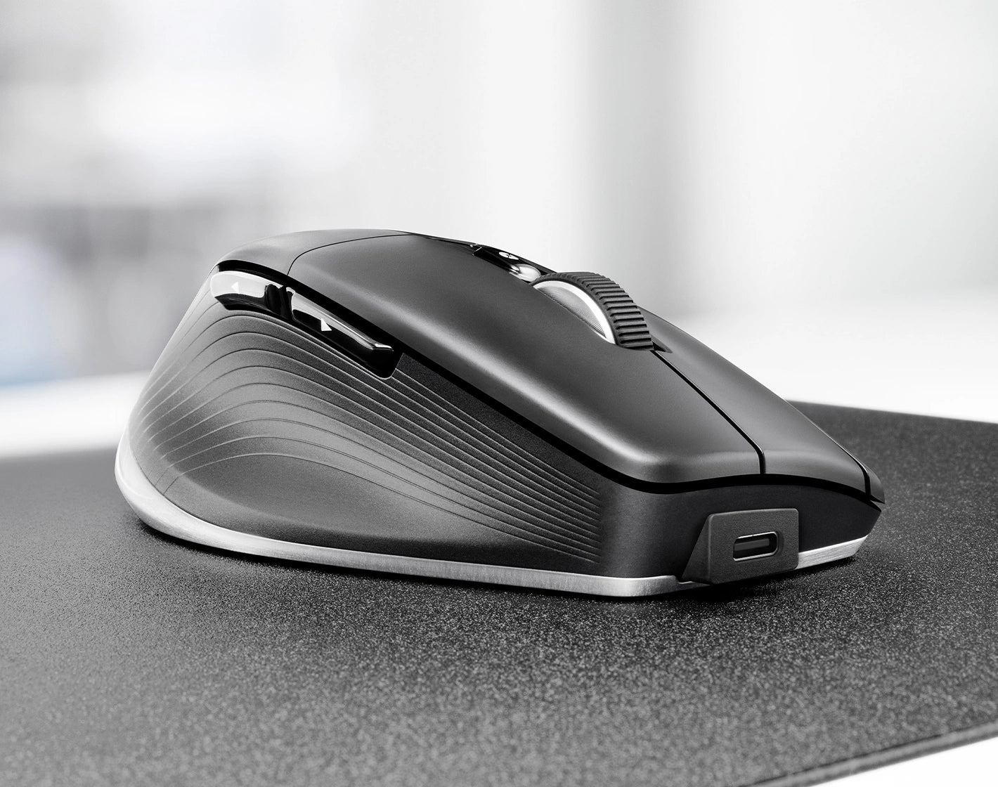 3Dconnexion CadMouse Pro Wireless Left – Maus – Kabellos (Bluetooth/2,4 GHz), 7200 DPI, Schwarz/Silber