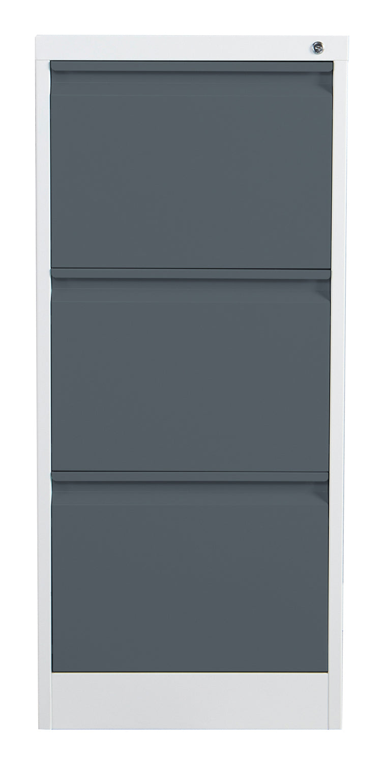 Phoenix Safe Co. FC1003GAK – Aktenschrank, 3 Schubladen, abschliessbar, 450 × 620 × 1025 mm, Grau/Anthrazit
