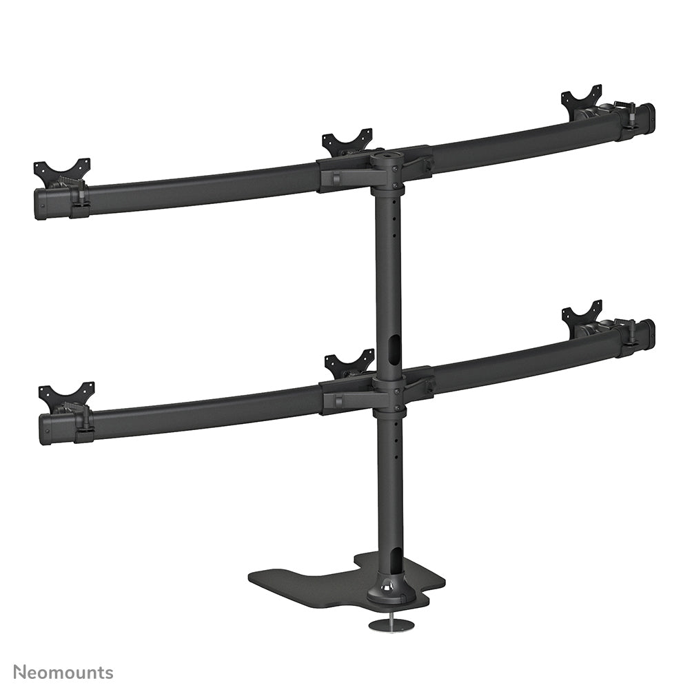 Neomounts Neig-/Dreh-/Schwenk-Monitor-Tisch – Tischhalterung, 6, Tischdurchführung, bis 27", Schwarz