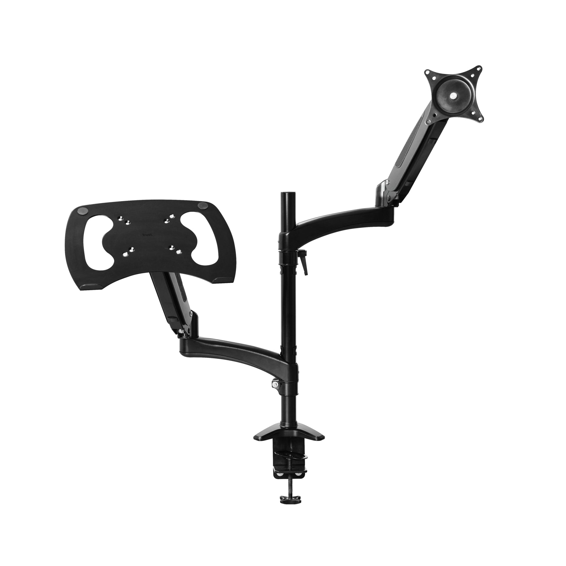 Trust Monta – Monitorarm, Dual, Tischklemme, bis 32", VESA 75 × 75/100 × 100 mm, 16 kg, höhenverstellbar