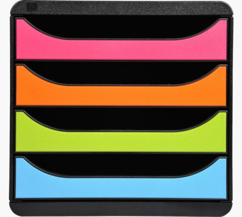 Exacompta BIG-Box Harlekin – 4 Schubladen, 26,7 cm, Schwarz