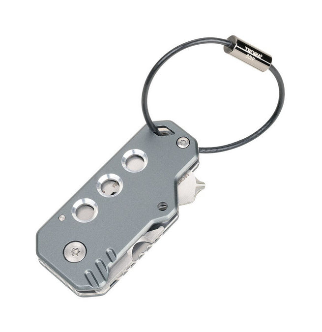 TROIKA Multitool-Schlüsselanhänger Keytool – 11 Funktionen, Flaschenöffner, Aluminium/Edelstahl, Grau