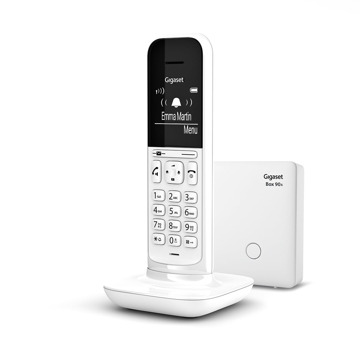 Gigaset CL390A – DECT-Telefon mit Basis, 2" Display, mit Anrufbeantworter, Freisprechen, weiss