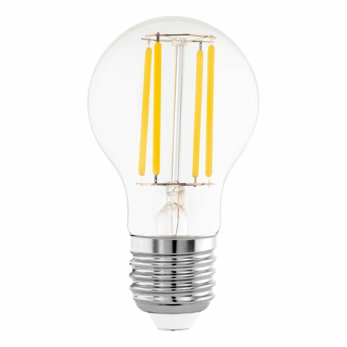 EGLO Leuchtmittel E27 A60 – Warmweiss 3000 K, 806 lm, 3,8 W – 360°, IP20 – 1 Stk., Transparentes Glas