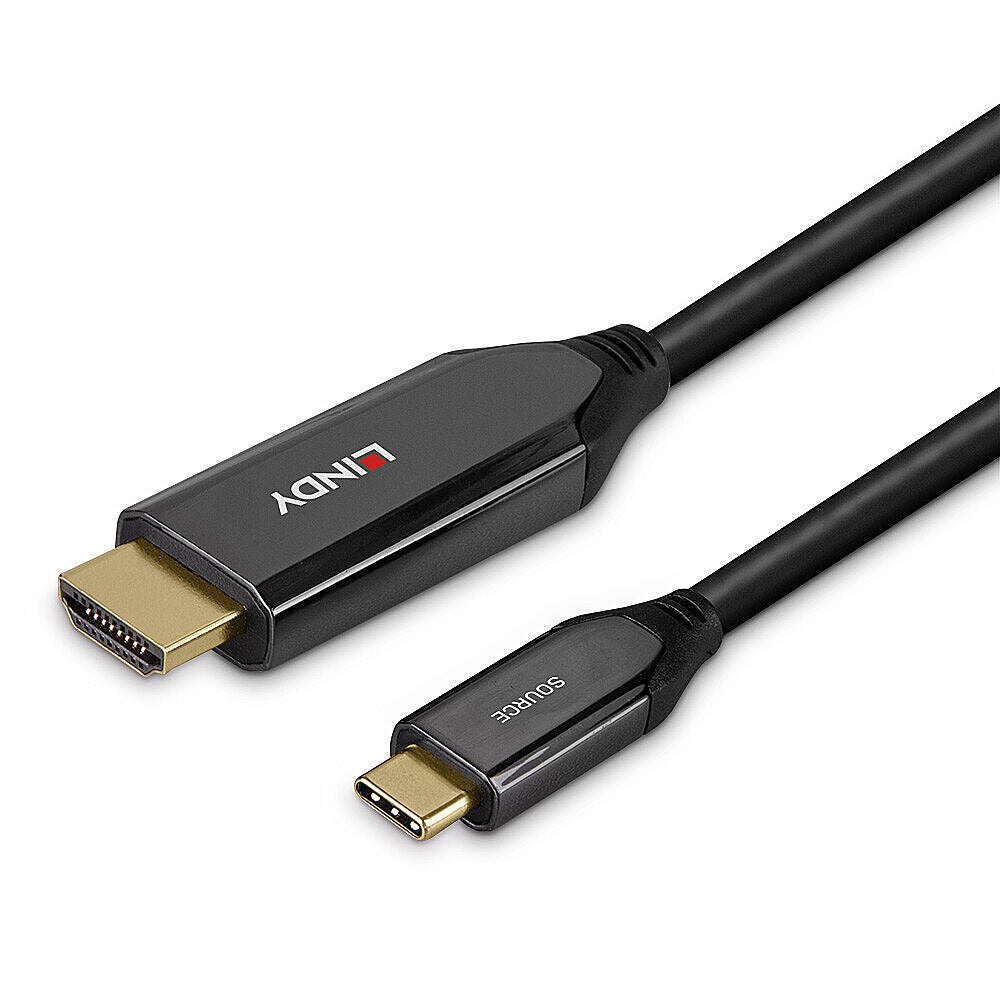 Lindy 43368 USB-C zu HDMI Kabel – 8K (7680 × 4320) @ 60 Hz, HDMI 2.1, 2 m, Schwarz