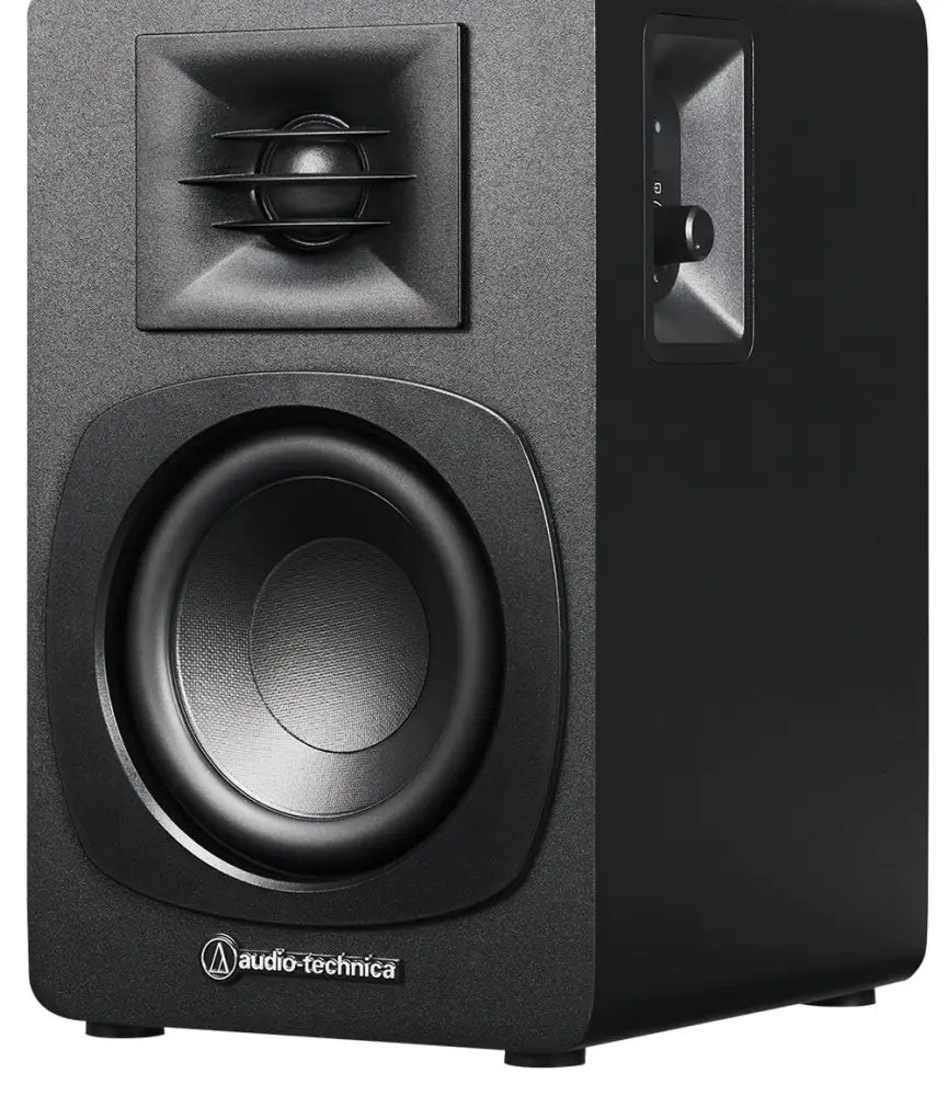 Audio-Technica AT-SP3X – Aktiv-Regallautsprecher – 30 W, 3,0" Tieftöner, 1,1" Hochtöner, Schwarz