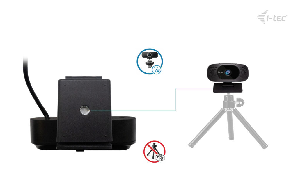 i-tec SOLOMON 300 Webcam – 4K Ultra HD, 60 fps, Sichtschutz, USB – Schwarz