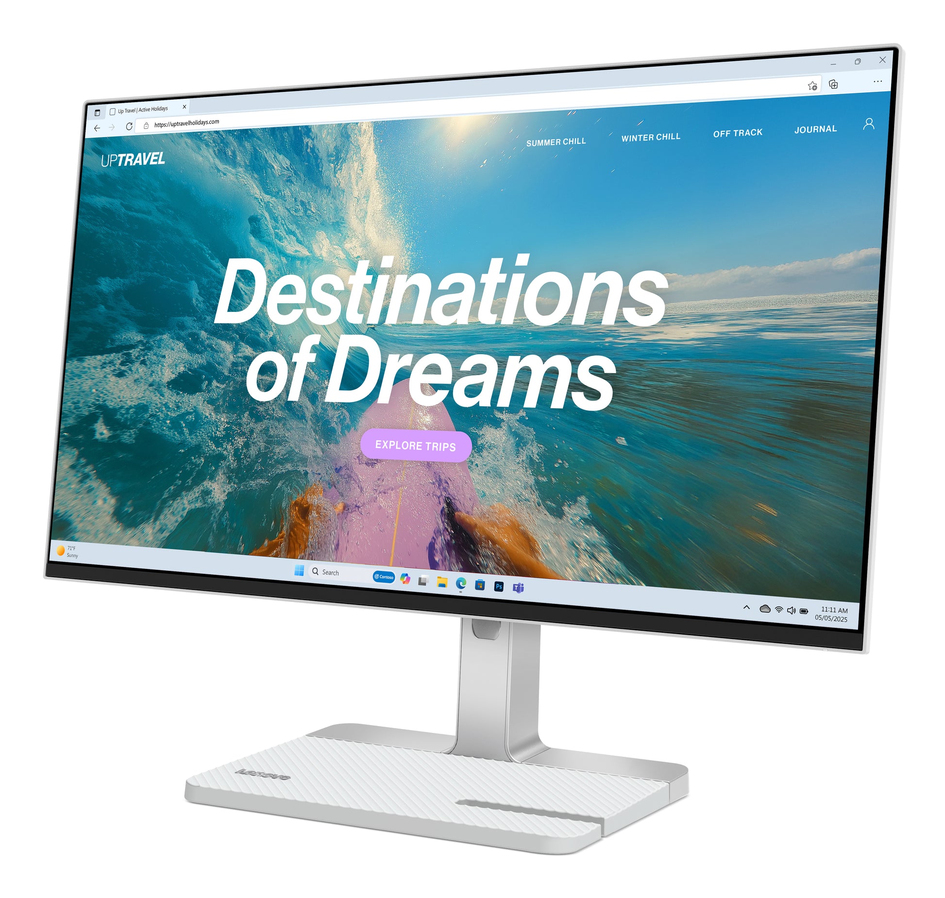 Lenovo L24D-4C – Monitor, 23,8", IPS, 144 Hz, 250 cd/m², USB-C, Lautsprecher, VESA 100 × 100, Cloud Grey