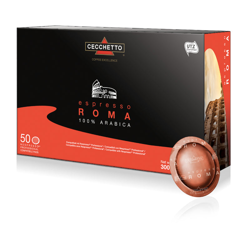 CECCHETTO Roma – Kaffeepads für Nespresso – Espresso, 50 Pads