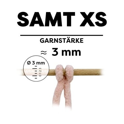 myBoshi Chenille Samt XS Wolle Hellgrau – 50 g, 90 m, 100% Polyester, Nadel 6 mm, 1 Stk.
