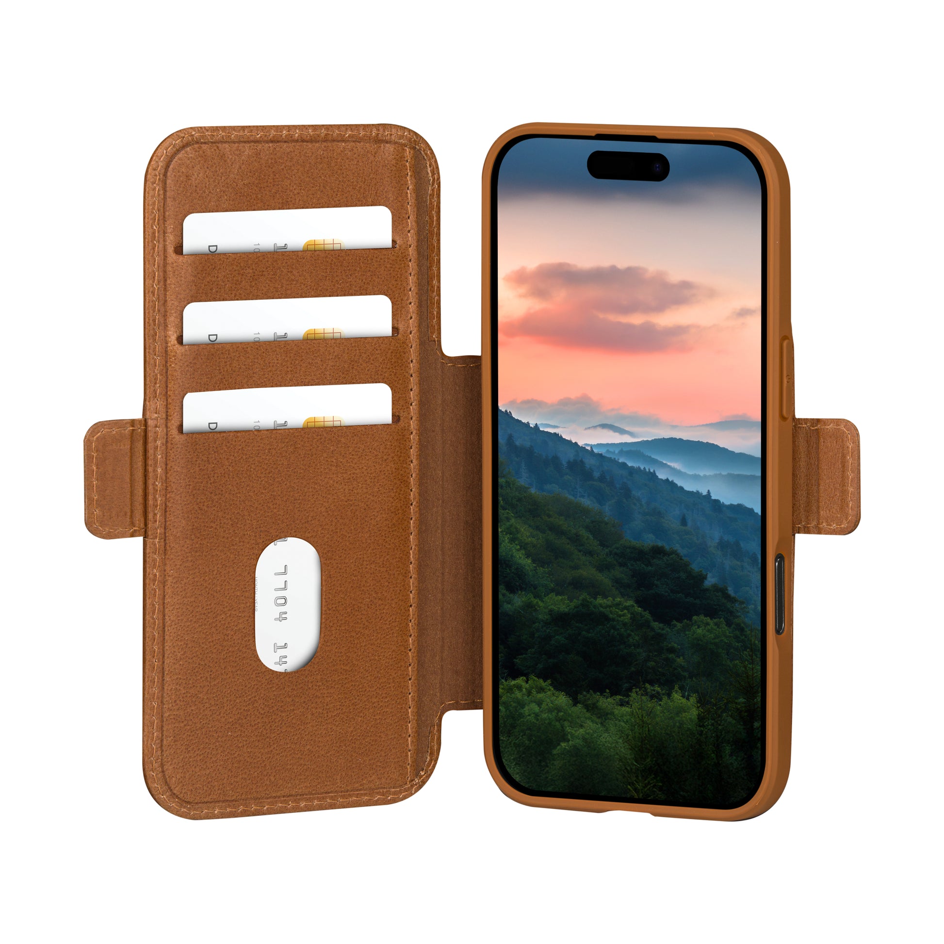 dbramante1928 Wallethülle – für Apple iPhone 17 Air, mit Ständer, 3 Kartenfächer, Recycling-Kunststoff, Beige