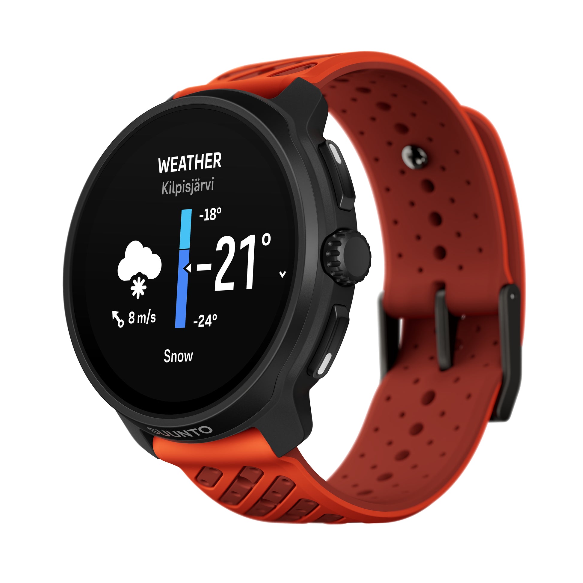 Suunto Race 2 49 mm GPS – Polyamid Schwarz, Sportband, Orange, 100 m, für iPhone, Android