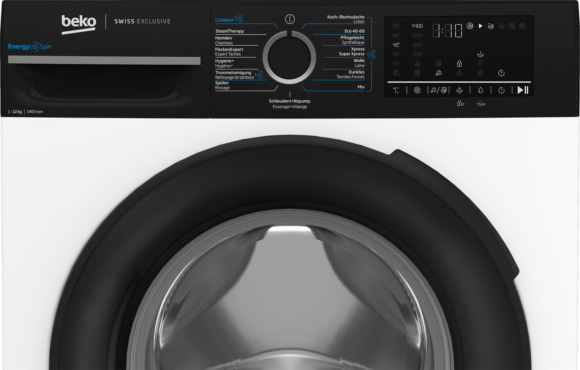 Beko Waschmaschine WM232 – 12 kg, 1'400 U/min, Energieklasse A – weiss