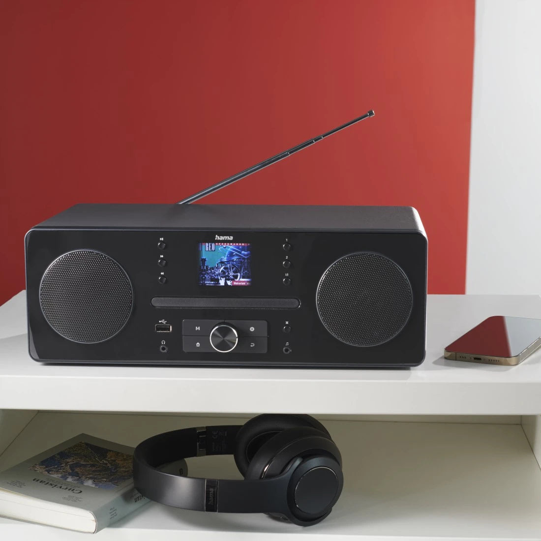 Hama DR1560CBT – DAB+/UKW-Tischradio, Bluetooth, CD – Schwarz/Grau