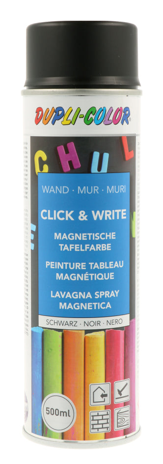 Dupli-Color Tafelfarbe – Schwarz, Matt, Magnetisch, 500 ml, für Metall, Holz & Kunststoffe