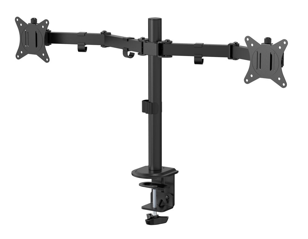 eSTUFF Tischhalterung, Dual, bis 32", VESA 75 × 75/100 × 100 mm, Schnellverschluss